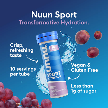 Nuun Sport Electrolyte Tablets Mixed Flavors, GF & Vegan, 4 Pack