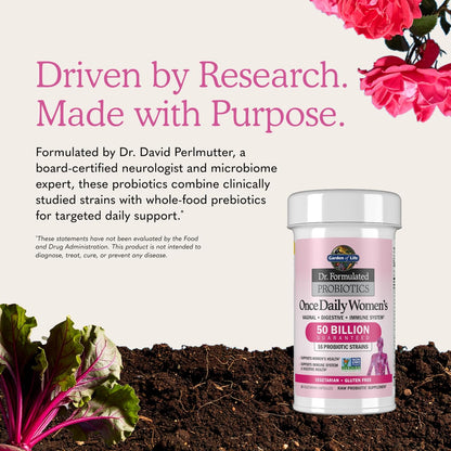 Garden of Life Dr. Formulated Probióticos Once Daily para Mujeres, 50 mil millones de UFC, 30 unidades