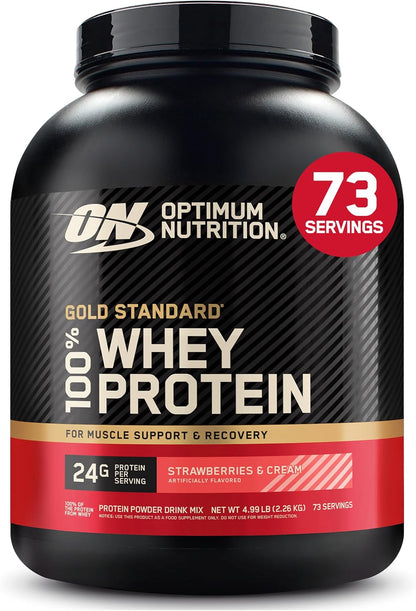 Optimum Nutrition Gold Standard Whey Protein Powder, Cookies & Cream, 2 LB