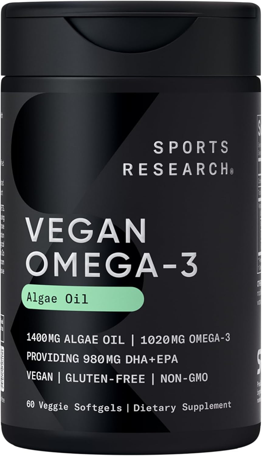 ® Vegan Omega-3 Algae Oil 1040Mg, 60 Count Plantgels™ | Triglyceride Form EPA & DHA - Vegan, Non-Gmo, Carrageenan-Free Softgel