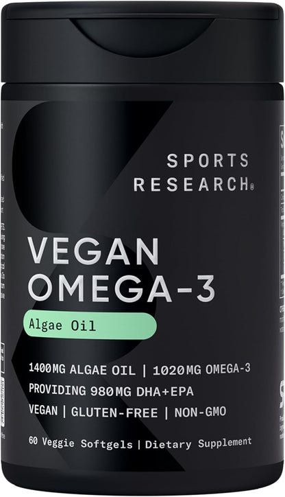 ® Vegan Omega-3 Algae Oil 1040Mg, 60 Count Plantgels™ | Triglyceride Form EPA & DHA - Vegan, Non-Gmo, Carrageenan-Free Softgel