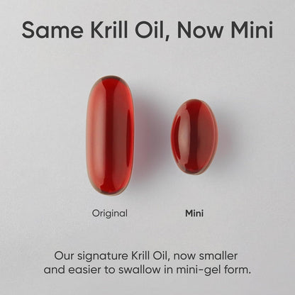 ® Antarctic Omega-3 Krill Oil, 120 Count Mini-Softgels | Easy to Swallow Minis W/ EPA & DHA, Choline, Phospholipids & Astaxanthin - MSC Certified Sustainable, Non-Gmo, Gluten-Free