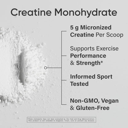 Creatine Monohydrate - Gain Lean Muscle, Improve Performance and Strength and Support Workout Recovery - 5 G Micronized Creatine - 10.58 Oz