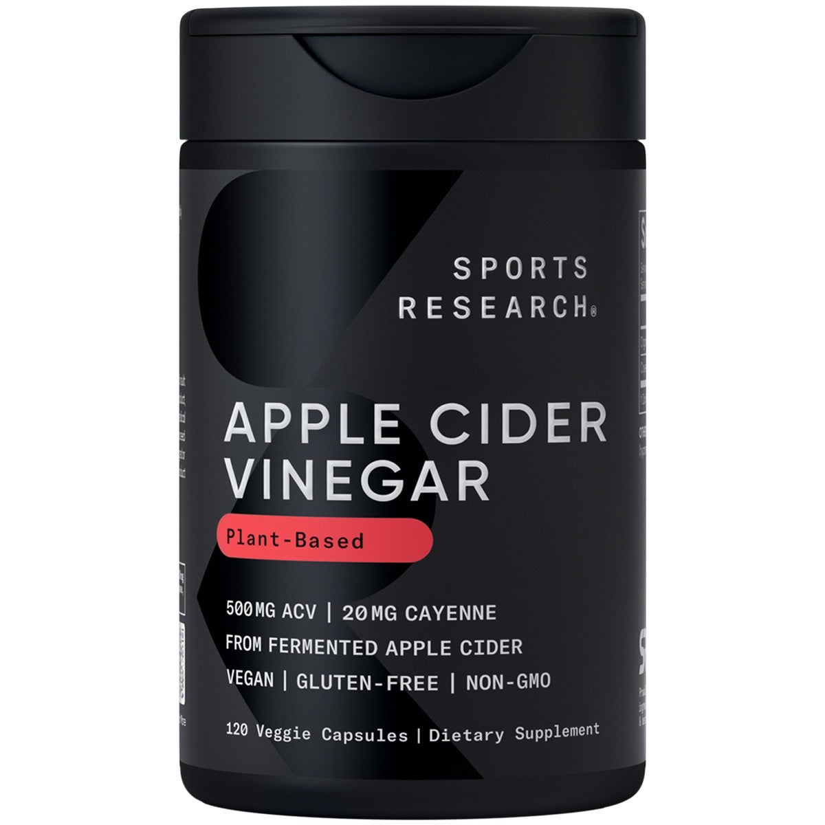Apple Cider Vinegar 500Mg + Organic Cayenne Pepper ACV Supplement Non-Gmo 120 Ct