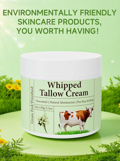 Beef Tallow for Skin, Beef Tallow, Grass Fed Beef Tallow, Whipped Beef Tallow for Face Moisturizer for All Purpose Tallow Balm, 2 Packs