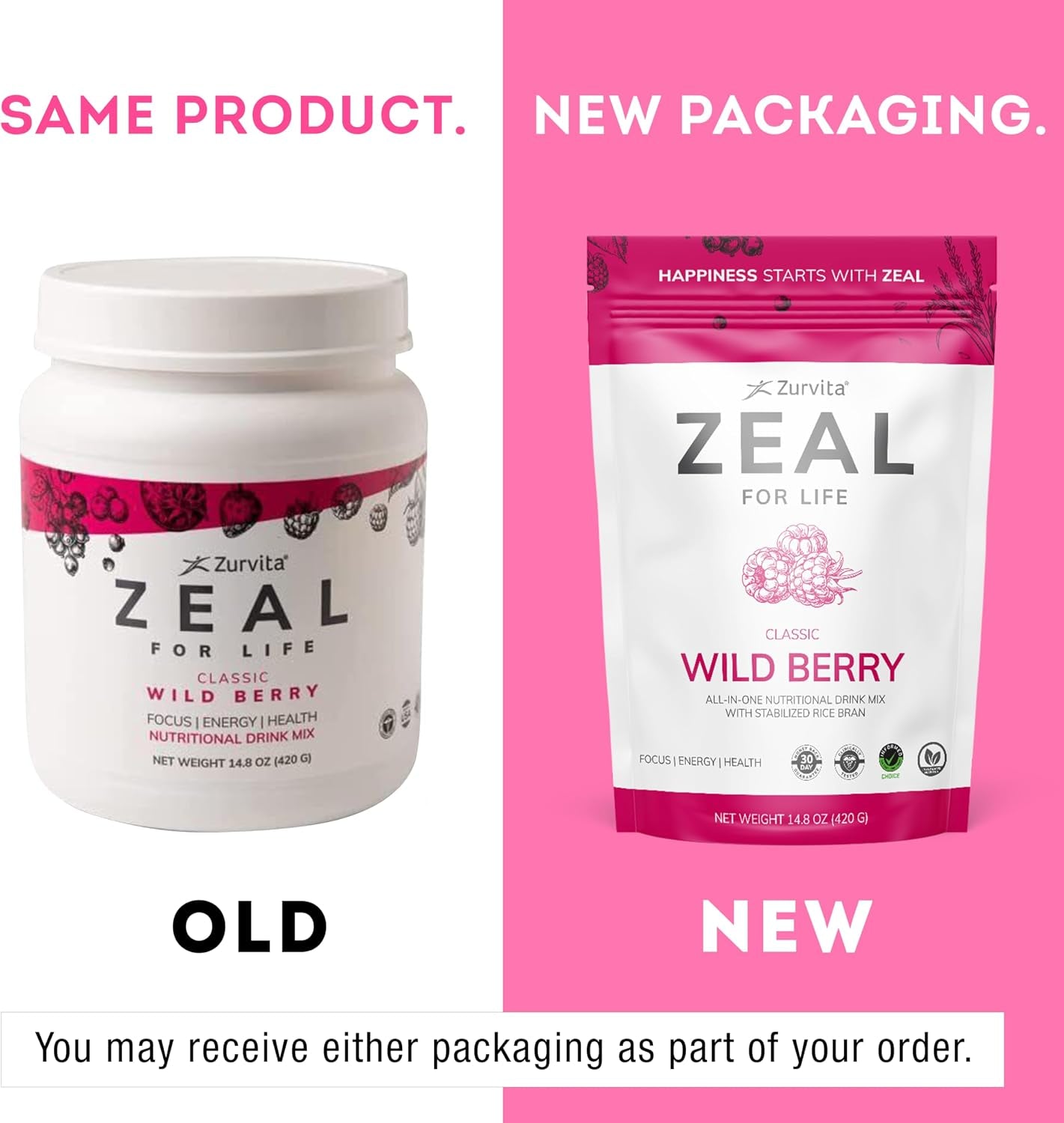 - Zeal for Life 30-Day Wellness Bag - Wild Berry (Classic) - Nutritional Supplement for Vitality, Immunity, and Wellness - 420 Grams