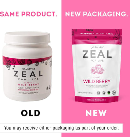 - Zeal for Life 30-Day Wellness Bag - Wild Berry (Classic) - Nutritional Supplement for Vitality, Immunity, and Wellness - 420 Grams
