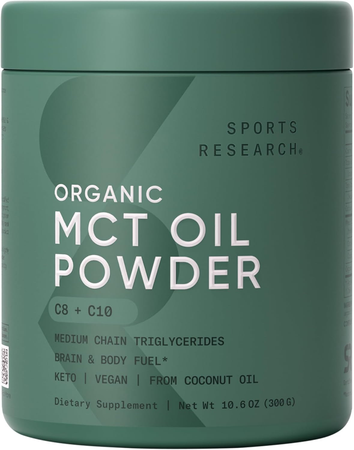 Organic MCT Oil Powder - Keto & Vegan Mcts C8, C10 from Coconuts - Fatty Acid Brain & Body Fuel*, Non-Gmo & Gluten Free - Unflavored, Perfect in Coffee, Tea & Protein Shakes - 10.6 Oz