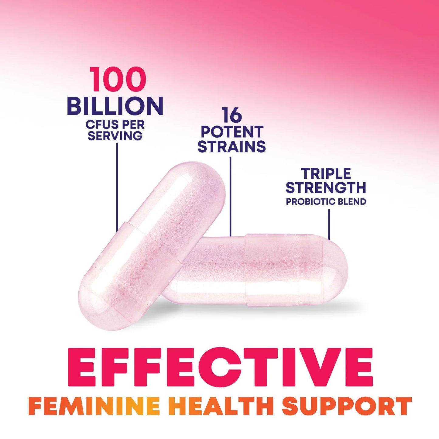 Probiotics for Women - Probiotic Blend 100 Billion CFU per Serving - Women'S Probiotic for Targeted Vaginal & Digestive Health Support - 16 Strains, Cranberry, Prebiotics - Bottled USA - 60 Capsules