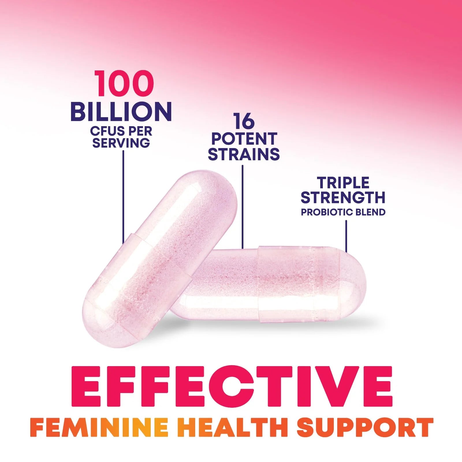 Probiotics for Women - Probiotic Blend 100 Billion CFU per Serving - Women'S Probiotic for Targeted Vaginal & Digestive Health Support - 16 Strains, Cranberry, Prebiotics - Bottled USA - 60 Capsules