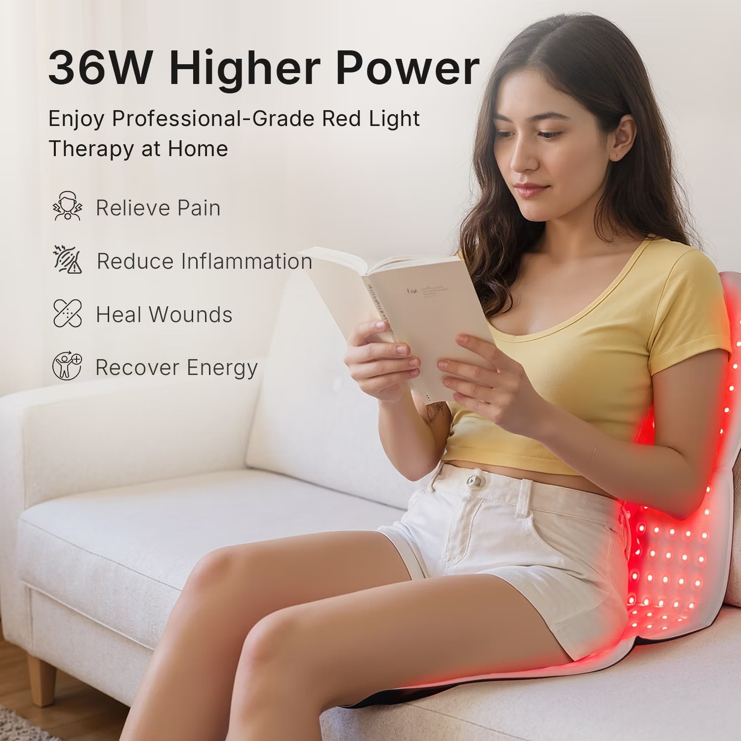 264LED Light Wellness Pad for Body, 660Nm & 850Nm Infrared Light Belt with Timer & 4 Modes, Large 30"X12" Home Wellness Device, 3 Brightness Levels + Aromatherapy Pouch