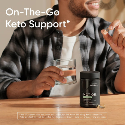 100% MCT Oil 1000Mg 240 Softgels Keto Brain & Body Fuel Non-Gmo Coconut Oil