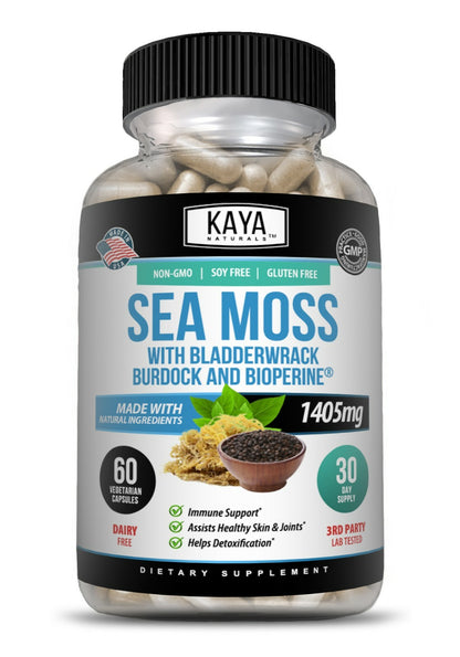 Irish Sea Moss 60Ct, Burdock Root, Bladderwrack Powder, Immune & Thyroid Care