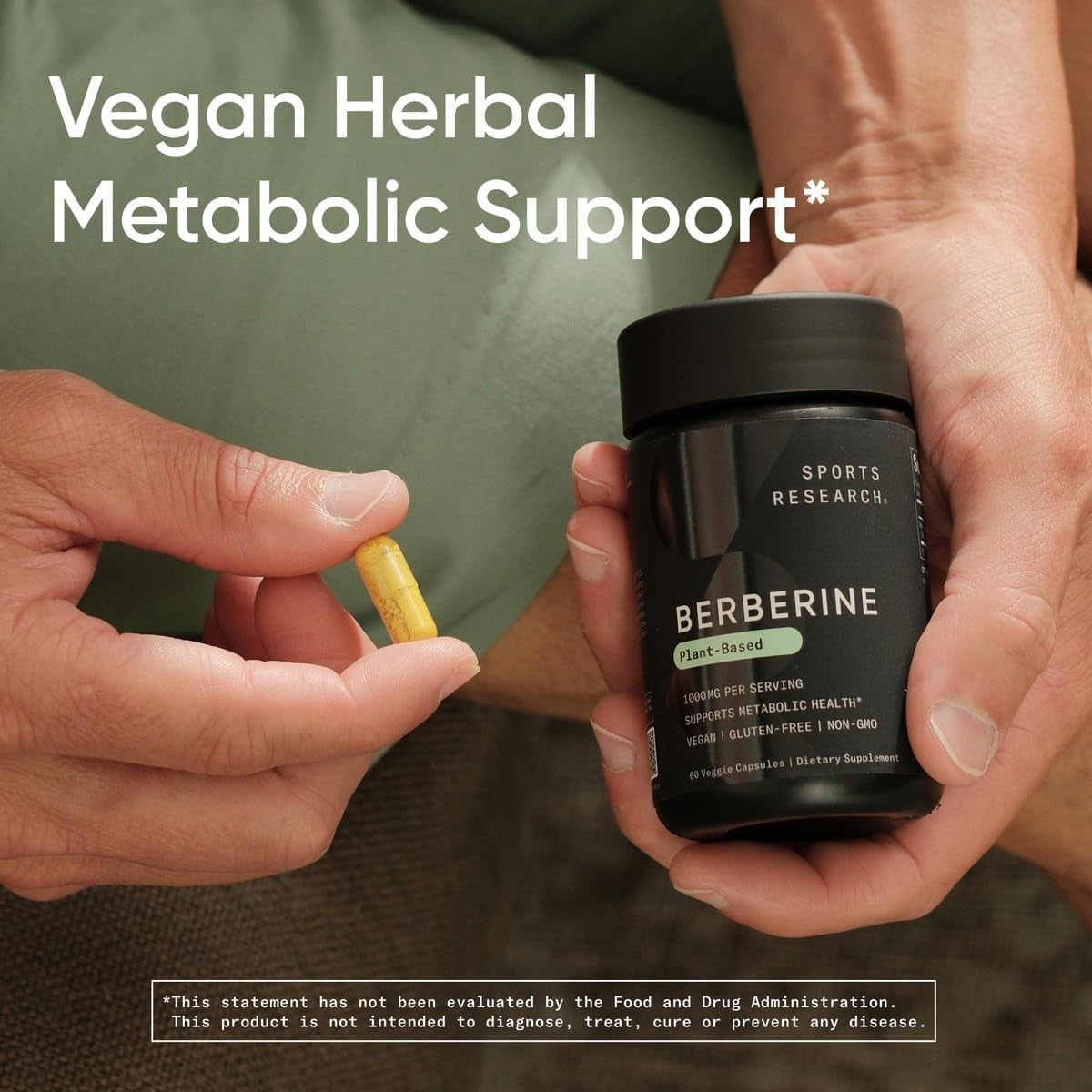 Berberine - Herbal Ayurvedic Metabolic Health Support - 1000 Mg - 60 Capsules - Vegan Certified, Gluten-Free, Non-Gmo