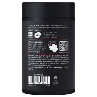 Sports Research Omega-3 Krill Oil Superba2 1000Mg, 90Ct Softgels