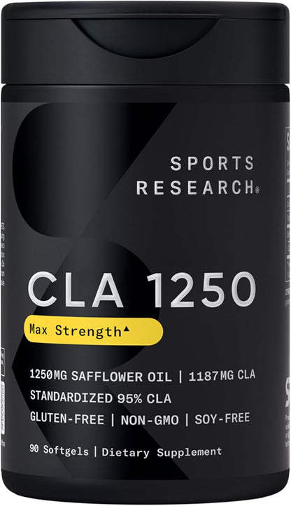 CLA - 1250Mg with Active Conjugated Linoleic Acid for Men and Women | Non-Gmo, Soy & Gluten Free - 95% (90 Softgels)