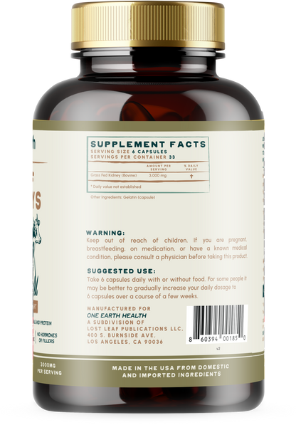New Zealand Grass-Fed Beef Kidney Supplement — Natural DAO Enzyme for Histamine & Kidney Support