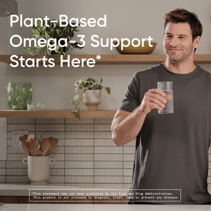 Vegan Flaxseed Oil 1200Mg W/ ALA Omega 3 Herbal Supplement 180 Softgels Non-Gmo