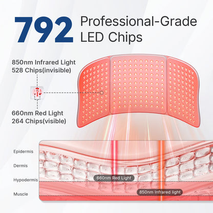 264LED Light Wellness Pad for Body, 660Nm & 850Nm Infrared Light Belt with Timer & 4 Modes, Large 30"X12" Home Wellness Device, 3 Brightness Levels + Aromatherapy Pouch