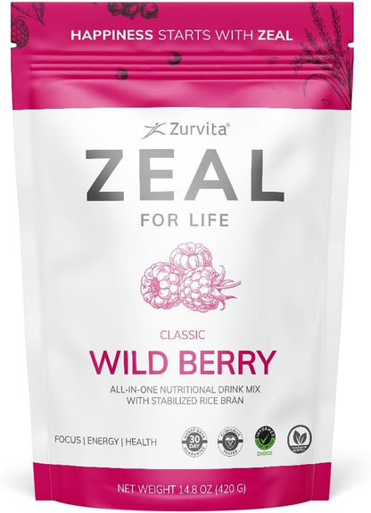 - Zeal for Life 30-Day Wellness Bag - Wild Berry (Classic) - Nutritional Supplement for Vitality, Immunity, and Wellness - 420 Grams