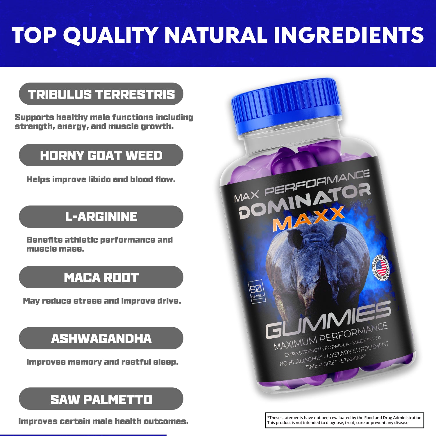 Dominator Maxx Gummies for Men, Advanced Performance Supplement 300 Gummies
