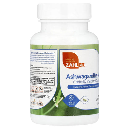 Ashwagandha 600, Clinically Validated Dose, Supports Mental Energy & Relaxation, 60 Capsules (300 Mg per Capsule)