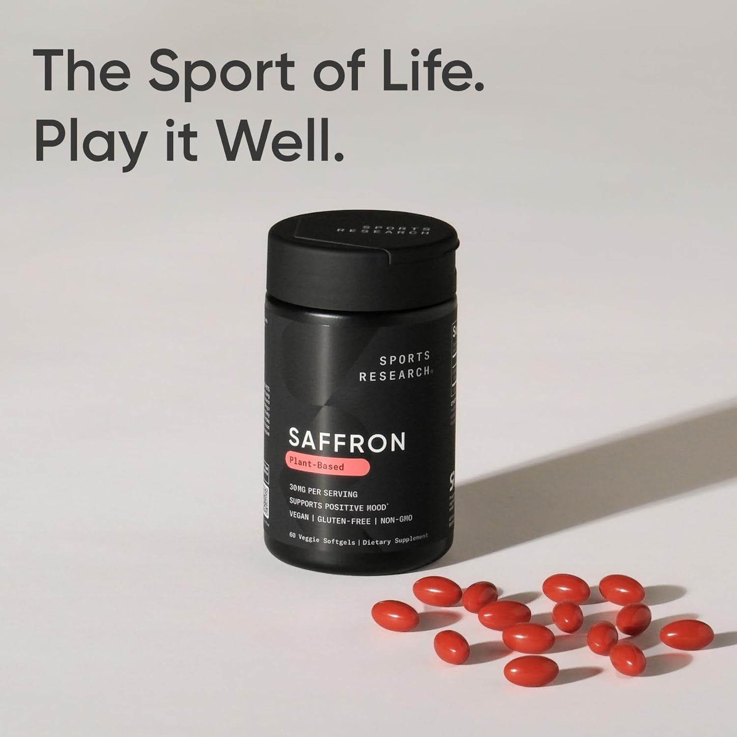 ® Pure Saffron Supplement, 30 Mg - Mood & Stress Support - Made W/Affron® Saffron Extract - Vegan Certified · Non-Gmo · Gluten Free – 60 Veggie Softgels