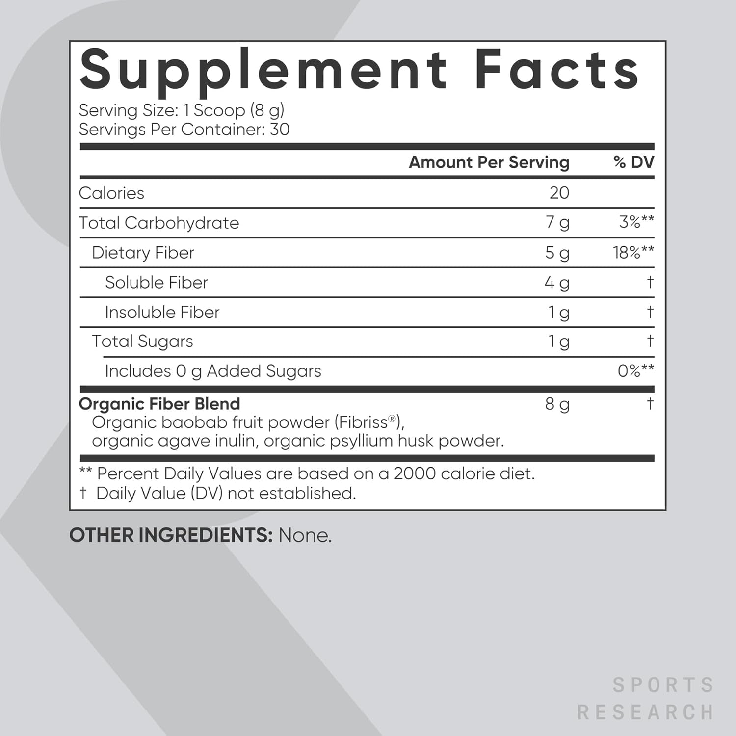 ® Organic Fiber Unflavored – Organic Fiber Powder - Daily Psyllium Husk and Prebiotic Agave Inulin, Helps Maintain Regularity* with Soluble & Insoluble Fiber - Easy to Mix, 30 Servings