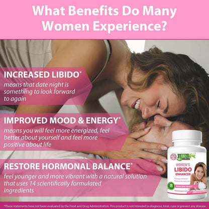 Libido Booster for Women Maca Root Fenugreek Tongkat Ali Horny Goat Weed Female Energy Enhancer Hormone Harmony Balance Mood Support Menopause Panax Ginseng DHEA Boron Supplement Pills 30 Capsules