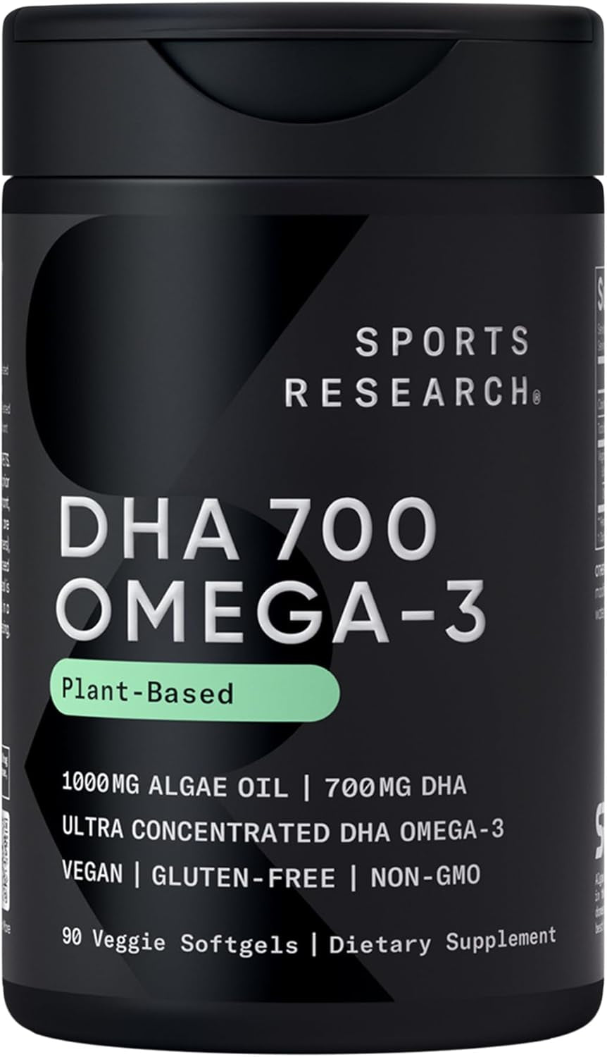 ® Vegan DHA 700Mg - Cognitive Support, Brain Support, Supplement with Omega-3 DHA from Algae Oil - Vegan Certified · Non-Gmo · Gluten Free - 90 Count Softgels