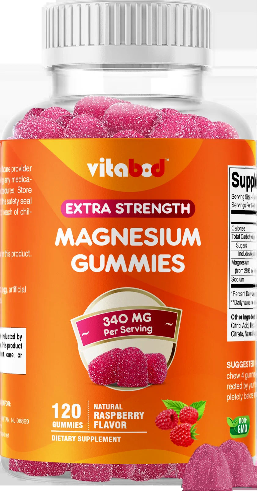 Extra Strength Magnesium Gummies, Supports Nerve Health, Bone Health, Muscle Health - 120 Gummies