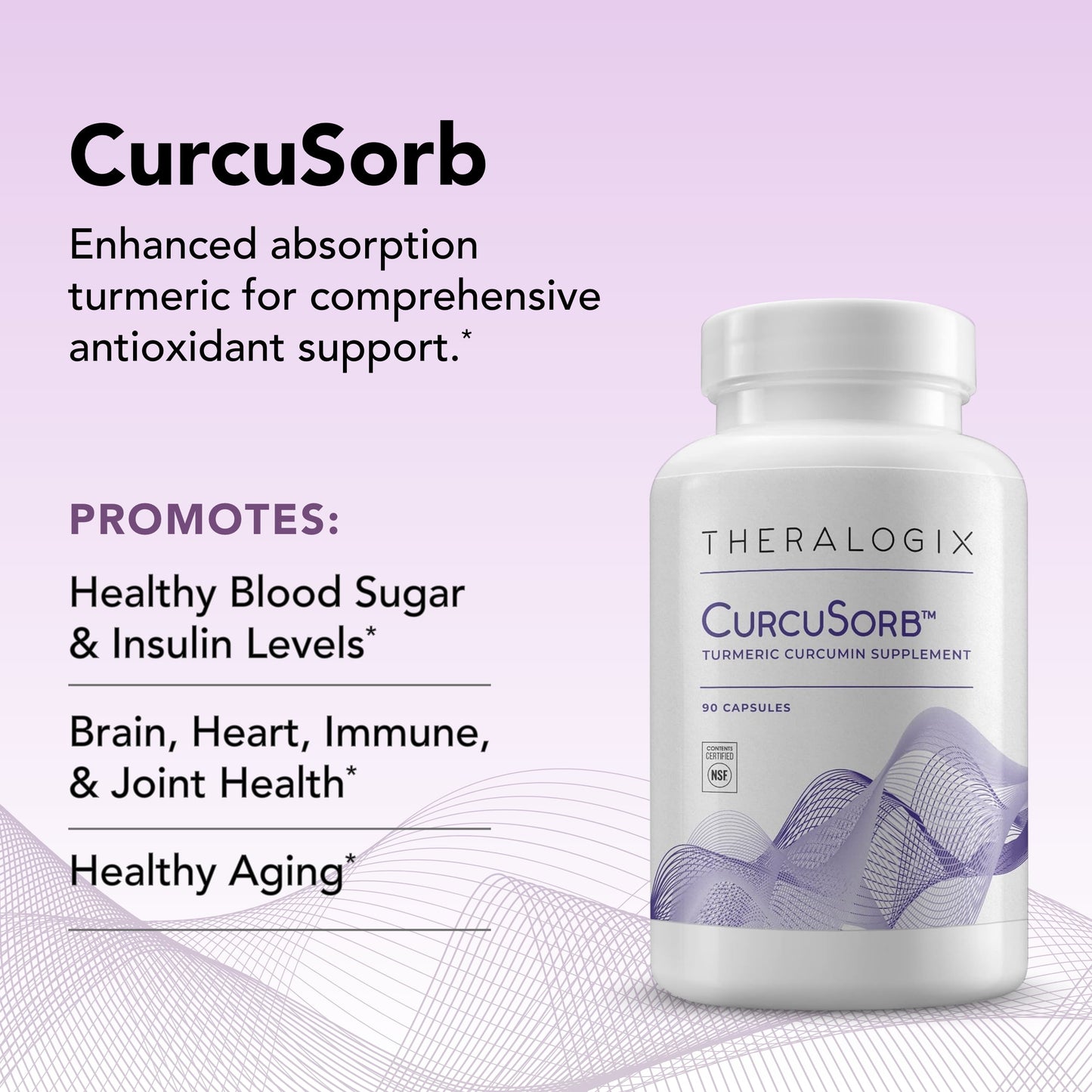 Curcusorb Turmeric Curcumin Supplement - 90-Day Supply - High-Absorption Turmeric Curcumin - Supports Brain, Heart, Immune & Joint Health - Aids Healthy Aging - NSF Certified - 90 Capsules
