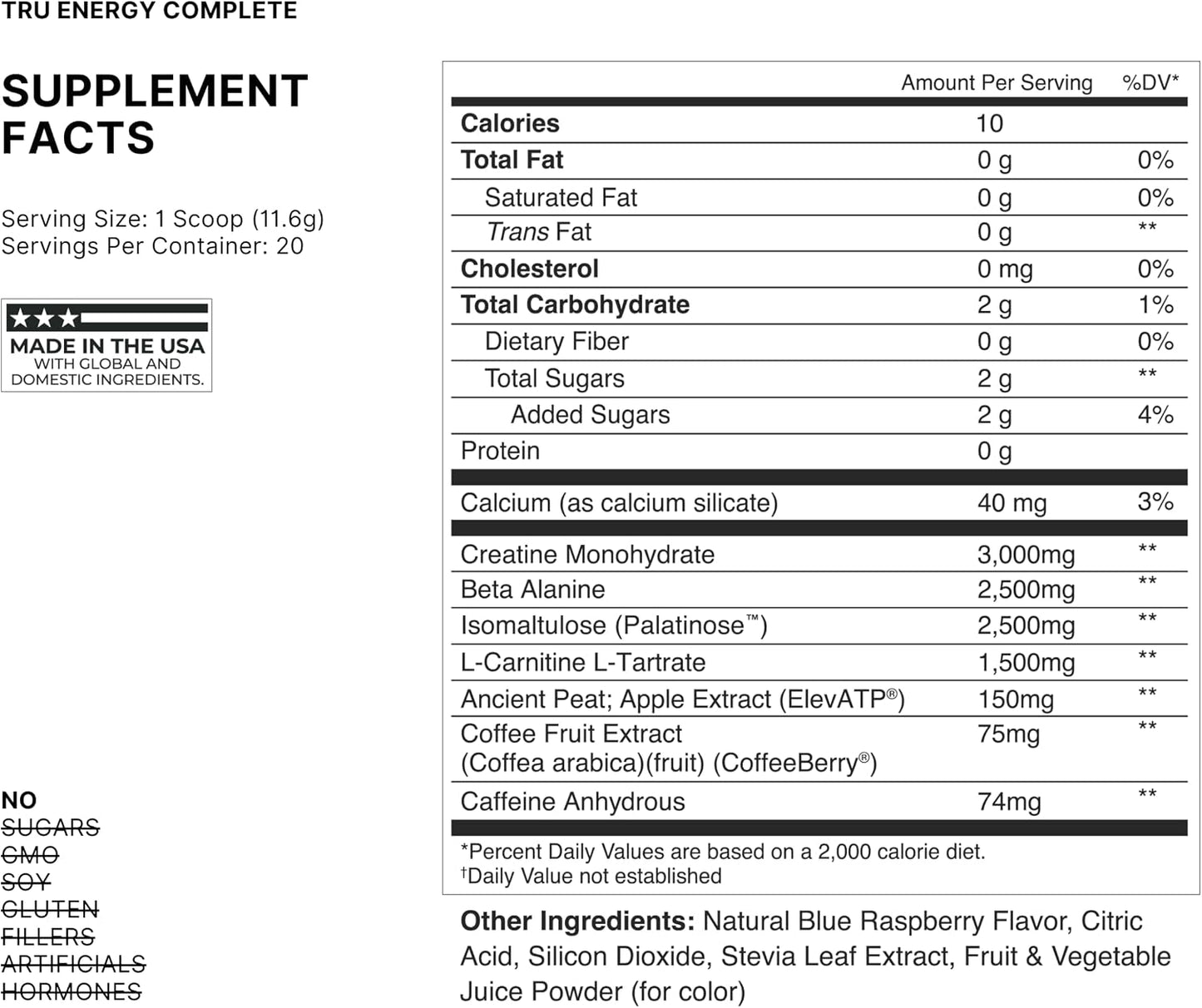 Supplements Energy, Pre Workout Training Formula, Vegan Friendly, No Jitters, Improve Workout Performance, Naturally Extracted Flavors, 20 Servings (Blue Raspberry)