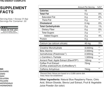 Supplements Energy, Pre Workout Training Formula, Vegan Friendly, No Jitters, Improve Workout Performance, Naturally Extracted Flavors, 20 Servings (Blue Raspberry)