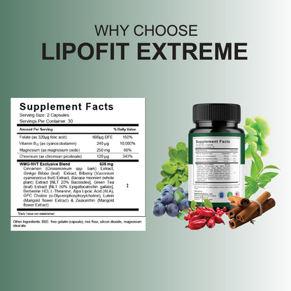 Lipofit Extreme Premium Wellness Supplement, Lipo Fit (60 Capsules)