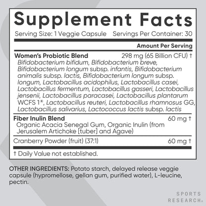 ® Women'S Probiotics W/ Prebiotics 65 Billion CFU Vegan Gut Health Digestive (30 Veggie Capsules)