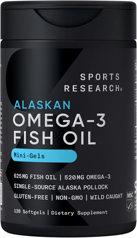 ® Omega-3 Fish Oil Minis from Wild Alaska Pollock, 120 Count | Easy to Swallow Mini-Softgel, Always Fresh Never Fishy, 690Mg EPA 260Mg DHA per Softgel, MSC Certified Sustainable, Non-Gmo