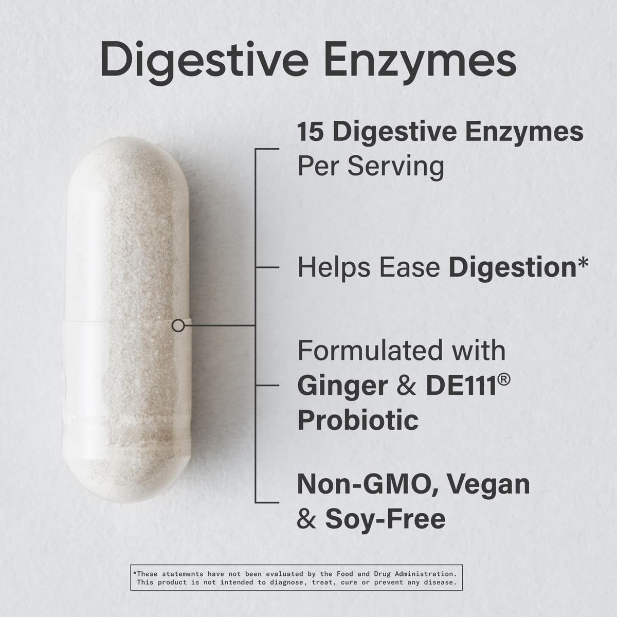 Digestive Enzymes with Probiotics & Ginger - Plant Based for Dairy, Protein, Sugar & Carbs - Non-Gmo Verified & Vegan Friendly (90 Veggie Capsules)