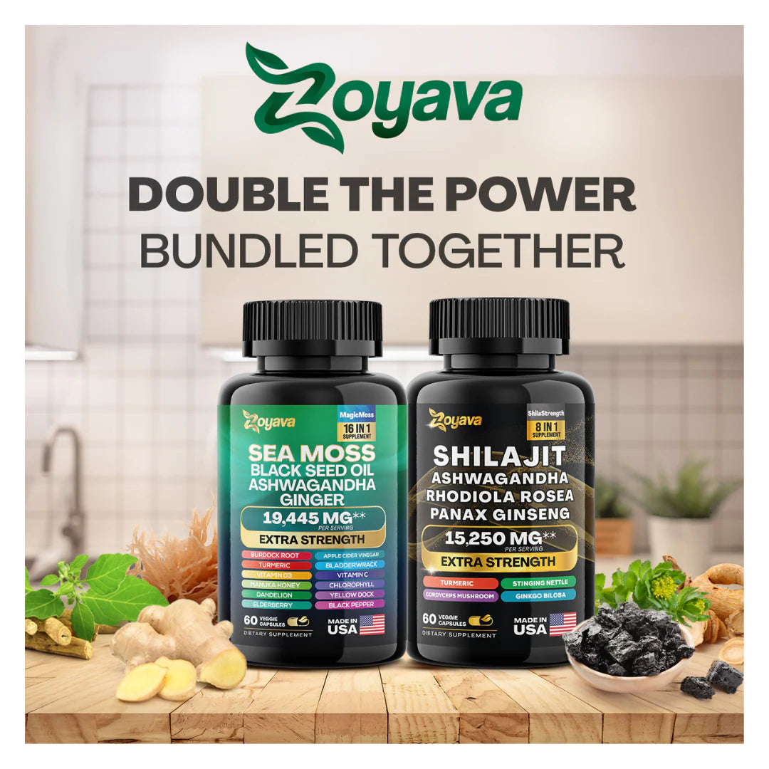 Dynamic Vitality Boost Duo: Sea Moss & Shilajit