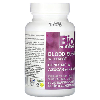 Bio Nutrition - Blood Sugar Wellness - 60 Vegetarian Capsules