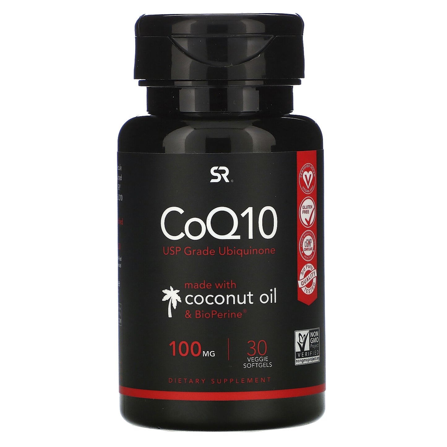 Sports Research Coq10 with Bioperine & Coconut Oil, Dietary Supplement, 100 Mg,