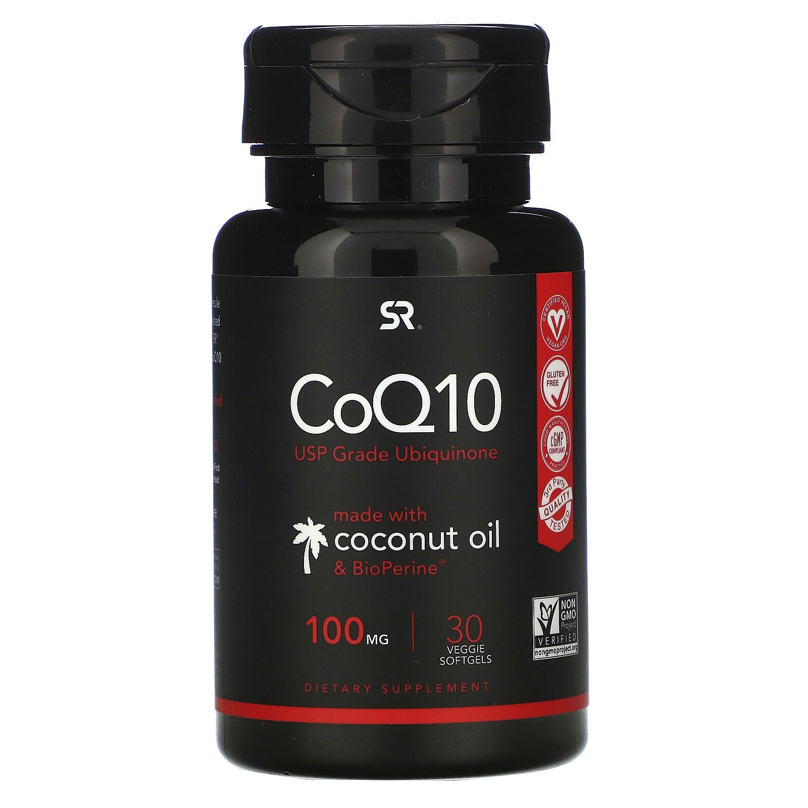 Sports Research Coq10 with Bioperine & Coconut Oil, Dietary Supplement, 100 Mg,