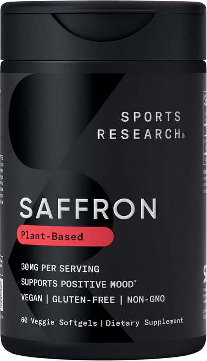 ® Pure Saffron Supplement, 30 Mg - Mood & Stress Support - Made W/Affron® Saffron Extract - Vegan Certified · Non-Gmo · Gluten Free – 60 Veggie Softgels