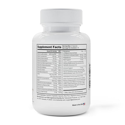 Melanin Rich Multivitamin for Men Daily Multivitamins 60 Capsules with B Complex Vitamins Vitamin D Zinc Saw Palmetto & Antioxidants 2 a Day 60 Capsules