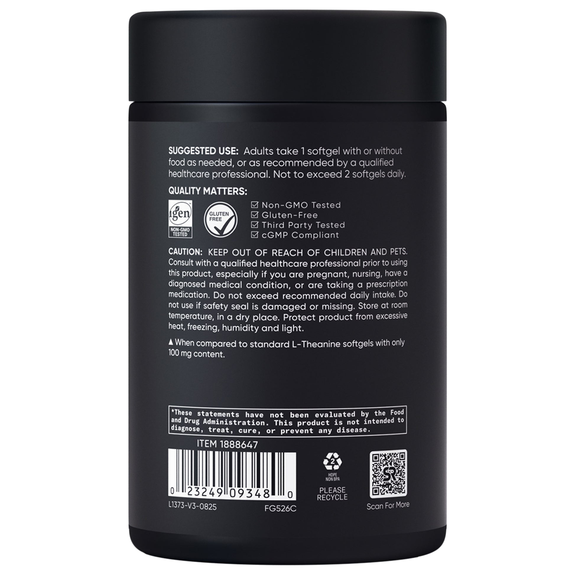 Sports Research L-Theanine Suntheanine 200 Mg, 150 Softgels