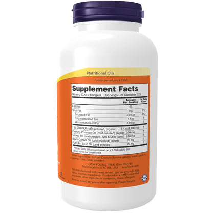 Supplements, Omega 3-6-9 1000 Mg with a Blend of Flax Seed, Evening Primrose, Canola, Black Currant and Pumpkin Seed Oils, 250 Softgels