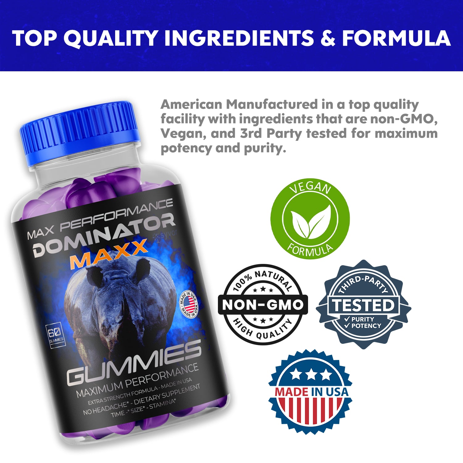 Dominator Maxx Gummies for Men, Advanced Performance Supplement 300 Gummies