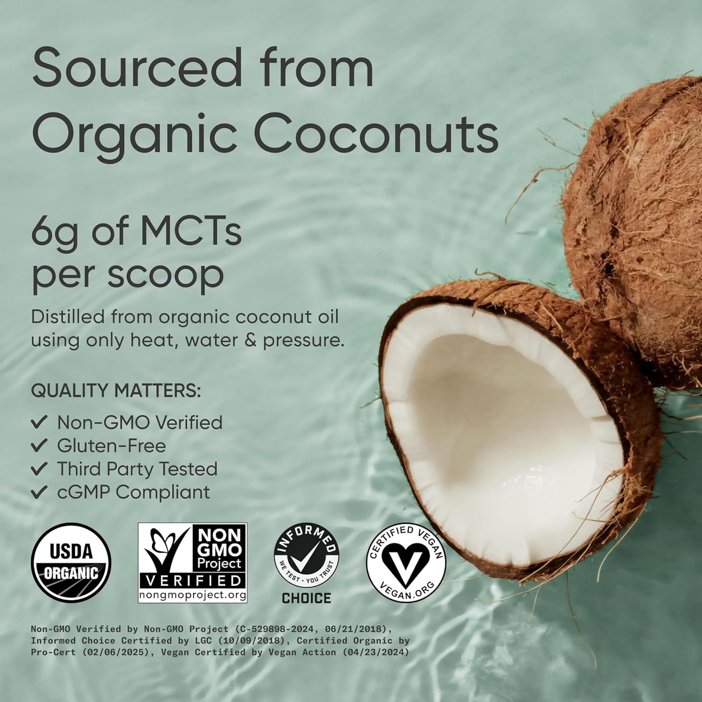 Organic MCT Oil Powder - Keto & Vegan Mcts C8, C10 from Coconuts - Fatty Acid Brain & Body Fuel*, Non-Gmo & Gluten Free - Unflavored, Perfect in Coffee, Tea & Protein Shakes - 10.6 Oz