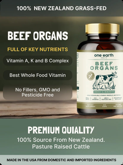 New Zealand Grass-Fed Beef Organ Complex — 5 Organs for Energy, Immunity & Hormone Support