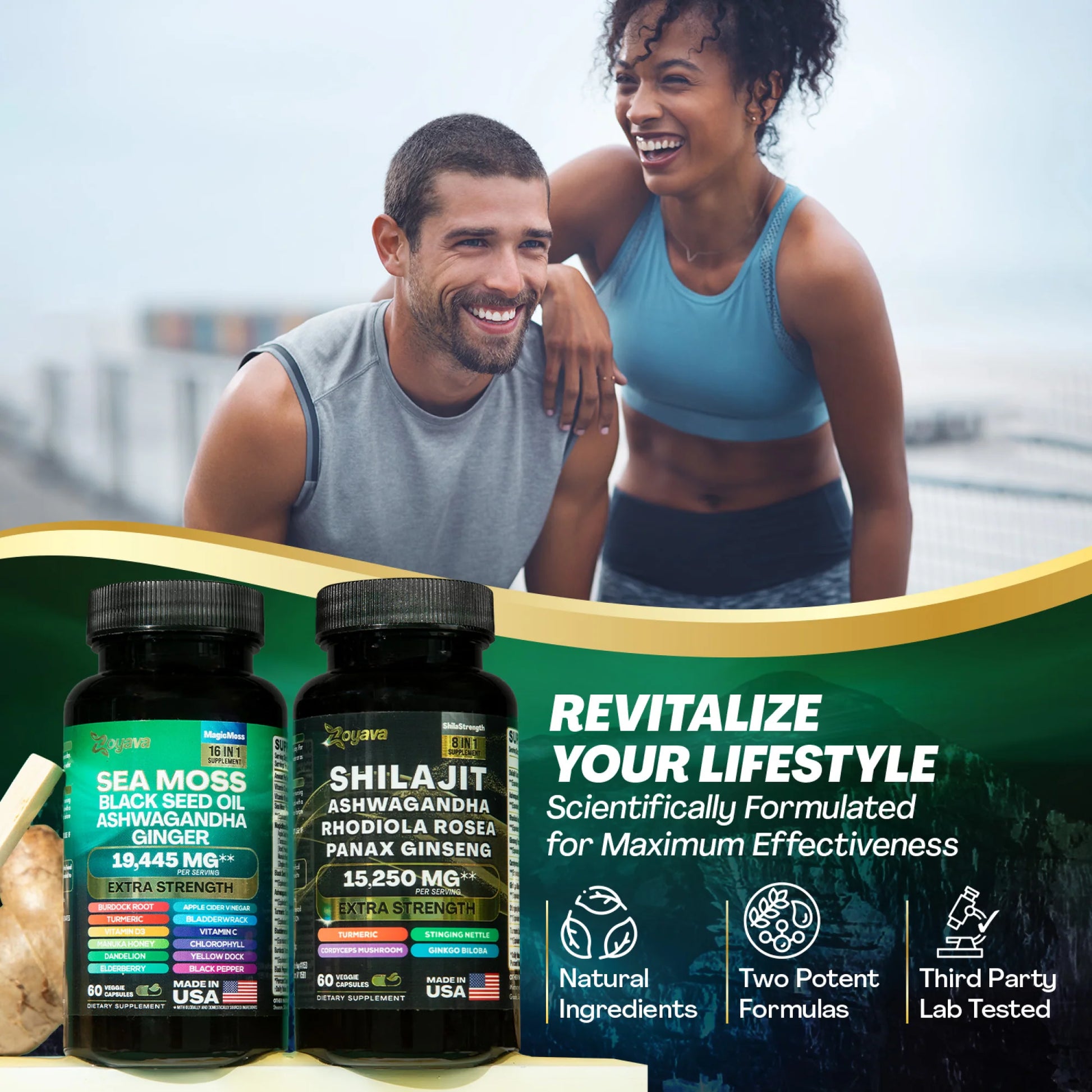Dynamic Vitality Boost Duo: Sea Moss & Shilajit